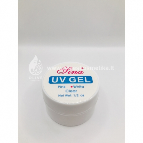 Gelis nagų priauginimui "UV GEL" (baltas) "Sina"