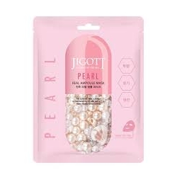 JIGOTT Real Ampoule Mask (Pearl) – lakštinė kaukė su perlų ekstraktu 27ml