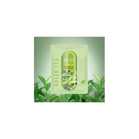 JIGOTT Real Ampoule Mask (Green Tea) – lakštinė kaukė su žaliąja arbata 27ml