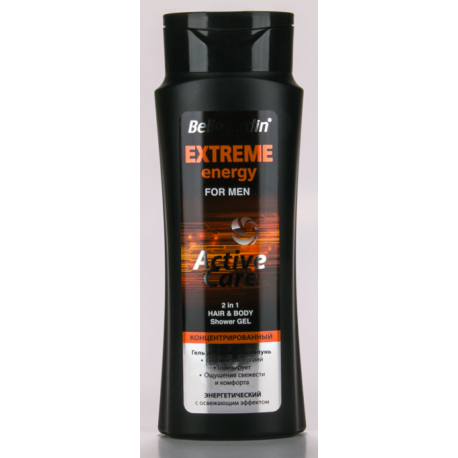 Energijos suteikiantis dušo gelis ir šampūnas - du viename vyrams 420 ml "Belle Jardin"