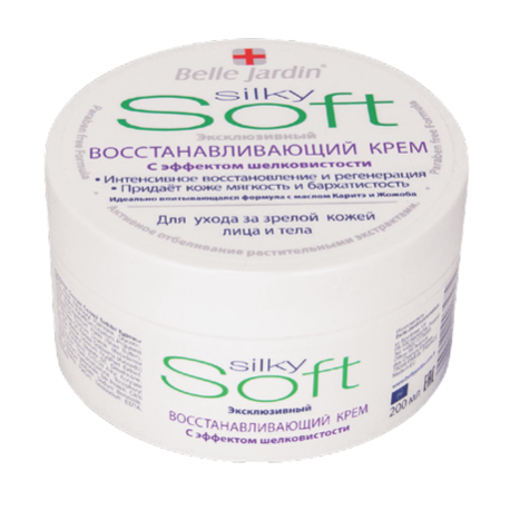 SOFT gaivinantis kremas su šilku brandžiai ir senstančiai veido ir kūno odai 200 ml "Belle Jardin"