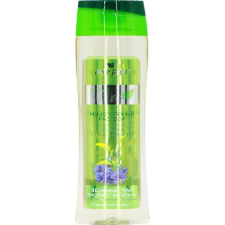 Micelinis vanduo - veido, akių ir lūpų makiažo valiklis su žaliosios arbatos ir rugiagėlių ekstraktais 250 ml "Belle Jardin"