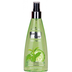 Drėkinamasis parfumuotas kūno purškiklis be spirito su agurkais ir žaliąja arbata 180 ml "Belle Jardin"