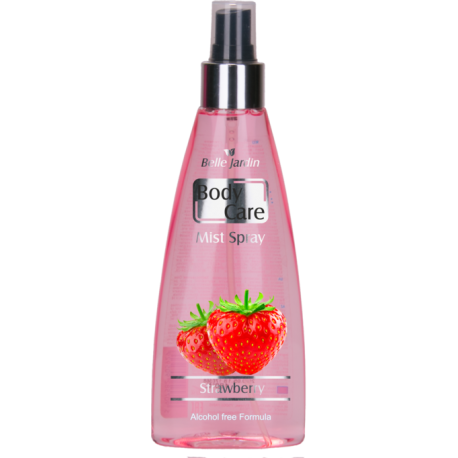 Drėkinamasis parfumuotas kūno purškiklis be spirito, su braškėmis 180 ml "Belle Jardin"