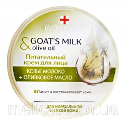 Maitinamasis veido kremas su ožkos pienu ir alyvuogių aliejumi 200 ml "Belle Jardin"