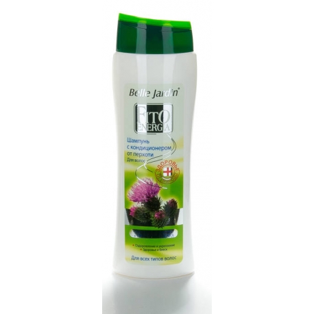 Šampūnas ir kondicionierius nuo pleiskanų su varnalėšų aliejumi ir šilko baltymais visų tipų plaukams 420 ml "Belle Jardin"