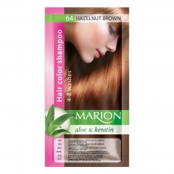 Dažomasis plaukų šampūnas 40 ml "Marion" (Spalva Nr. 64 riešuto)