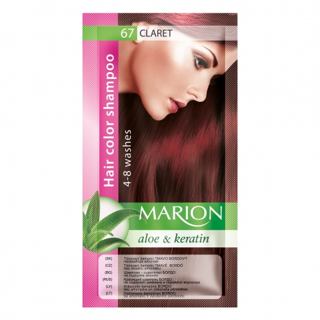 Dažomasis plaukų šampūnas 40 ml "Marion" (Spalva Nr. 67 bordo)