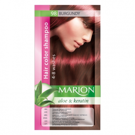 Dažomasis plaukų šampūnas 40 ml "Marion" (Spalva Nr. 98 burgundo)